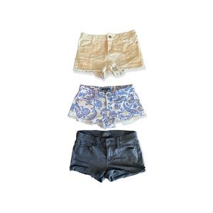 3 Jean shorts, all together girl teen junior jeans woman